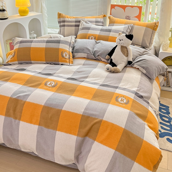 91家纺网 家纺一手货源 找家纺 棉生活 2023新款铂金全棉磨毛系列（AB版）四件套 乐享时光