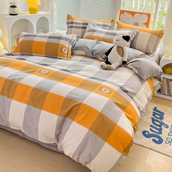 91家纺网 家纺一手货源 找家纺 棉生活 2023新款铂金全棉磨毛系列（AB版）四件套 乐享时光