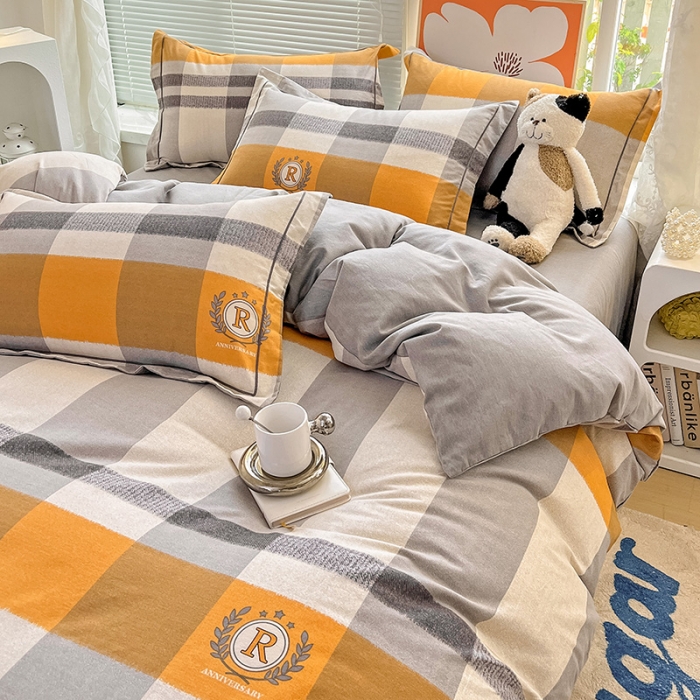 91家纺网 家纺一手货源 找家纺 棉生活 2023新款铂金全棉磨毛系列（AB版）四件套 乐享时光