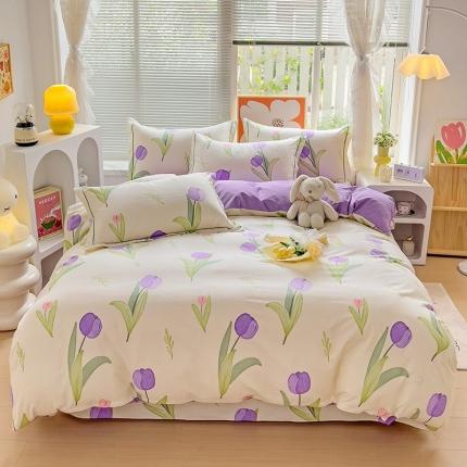 棉生活 2023新款铂金全棉磨毛系列（AB版）四件套 如花岁月