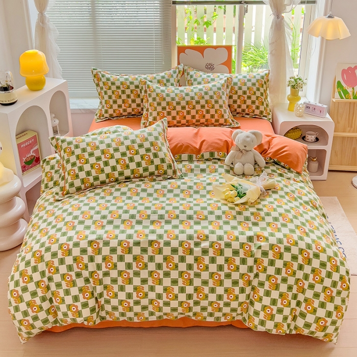 91家纺网 家纺一手货源 找家纺 棉生活 2023新款铂金全棉磨毛系列（AB版）四件套 如意