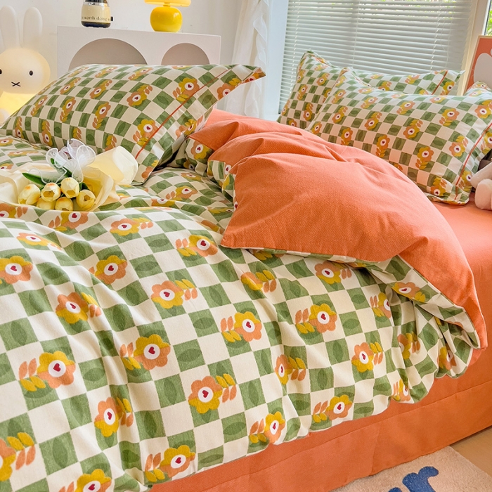 91家纺网 家纺一手货源 找家纺 棉生活 2023新款铂金全棉磨毛系列（AB版）四件套 如意