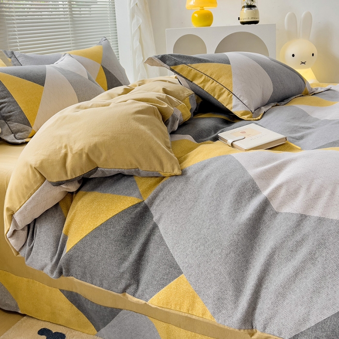 91家纺网 家纺一手货源 找家纺 棉生活 2023新款铂金全棉磨毛系列（AB版）四件套 少年