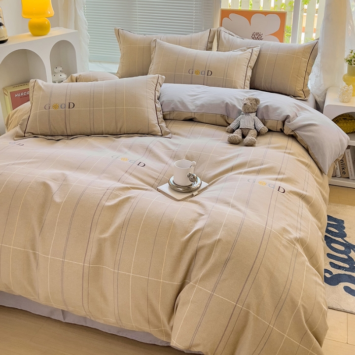 91家纺网 家纺一手货源 找家纺 棉生活 2023新款铂金全棉磨毛系列（AB版）四件套 沂晨灰