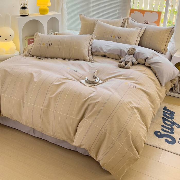 91家纺网 家纺一手货源 找家纺 棉生活 2023新款铂金全棉磨毛系列（AB版）四件套 沂晨灰