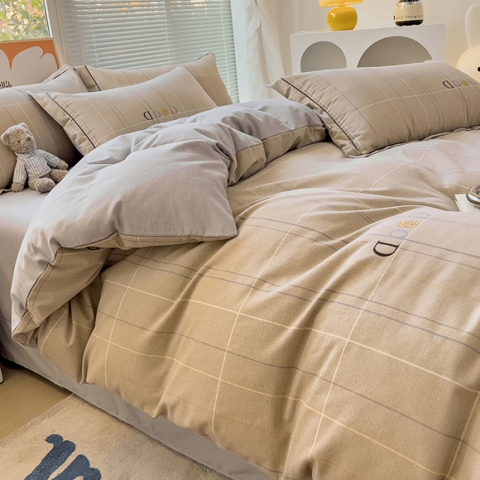 91家纺网 家纺一手货源 找家纺 棉生活 2023新款铂金全棉磨毛系列（AB版）四件套 沂晨灰