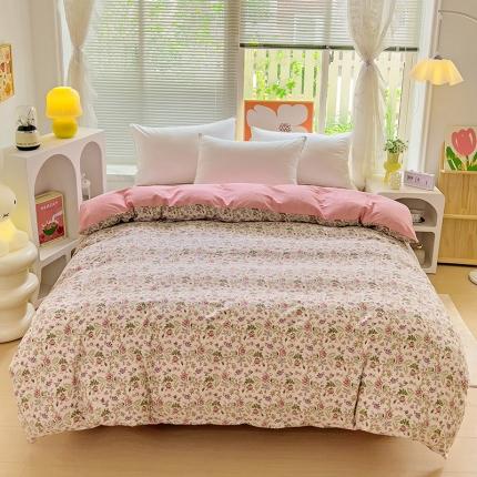 棉生活 2023新款铂金全棉磨毛系列（AB版）单被套 梵希 粉