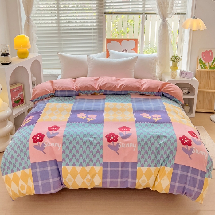 91家纺网 家纺一手货源 找家纺 棉生活 2023新款铂金全棉磨毛系列（AB版）单被套 花之恋