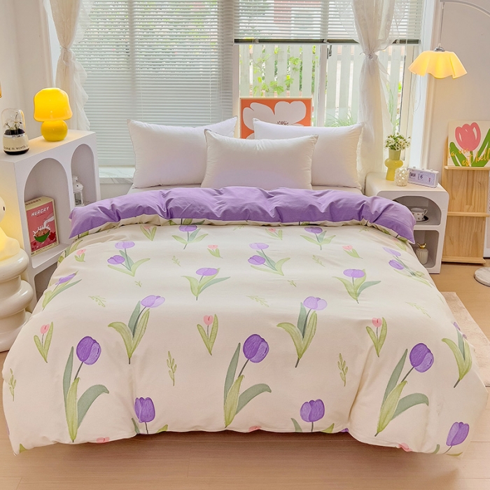 91家纺网 家纺一手货源 找家纺 棉生活 2023新款铂金全棉磨毛系列（AB版）单被套 如花岁月