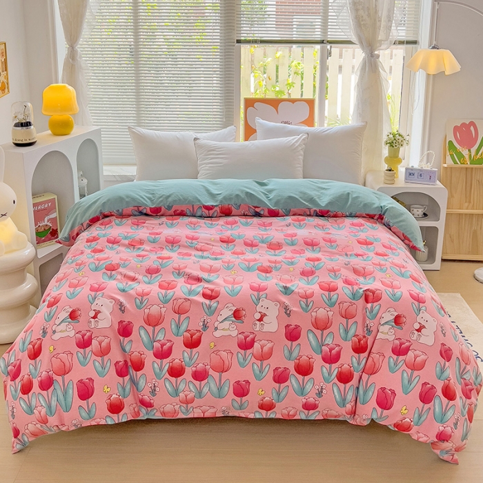 91家纺网 家纺一手货源 找家纺 棉生活 2023新款铂金全棉磨毛系列（AB版）单被套 维拉的花季