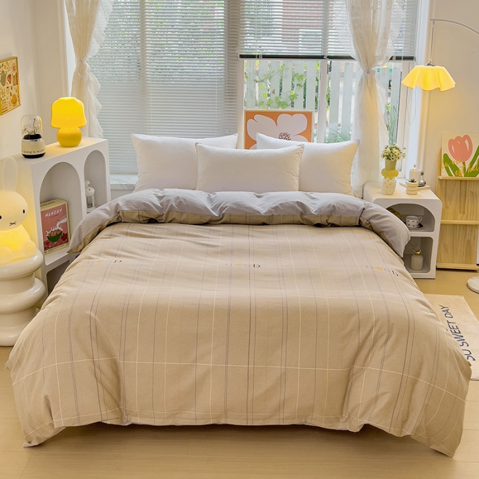 91家纺网 家纺一手货源 找家纺 棉生活 2023新款铂金全棉磨毛系列（AB版）单被套 沂晨灰