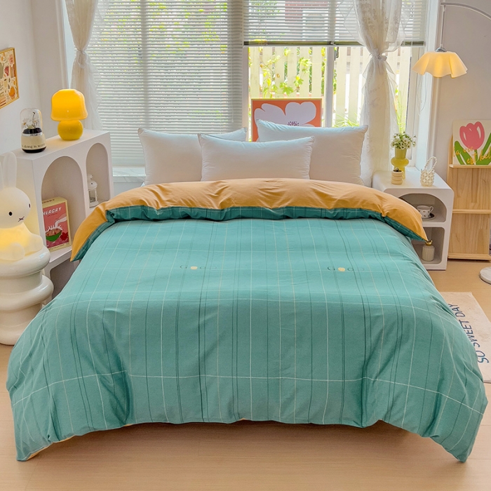 91家纺网 家纺一手货源 找家纺 棉生活 2023新款铂金全棉磨毛系列（AB版）单被套 沂晨绿