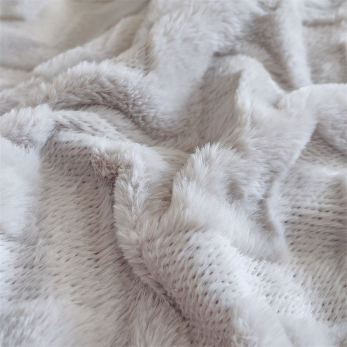 91家纺网 家纺一手货源 找家纺 KA家纺 2023新款轻奢定制宽边拼角兔兔绒牛奶绒四件套 轻奢-高级灰