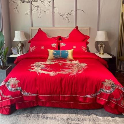 91家纺网 家纺一手货源 找家纺 （总）爱情故事 2025新款100支婚庆四件套实拍