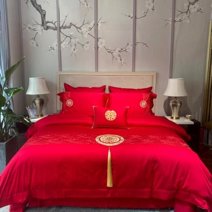 91家纺网 家纺一手货源 找家纺 （总）爱情故事 2025新款100支婚庆四件套实拍