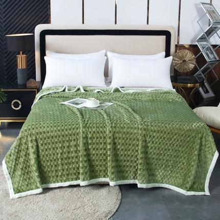2023金龟绒毛毯 菠萝格包边多功能盖毯纯色空调毯法莱绒毯子保暖床单