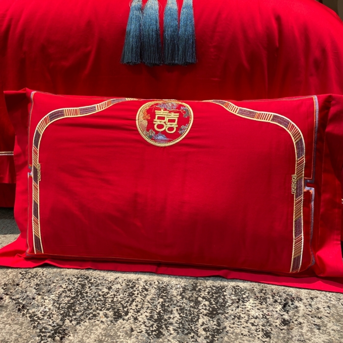 91家纺网 家纺一手货源 找家纺 爱情故事 2025新款100支婚庆四件套实拍 百子纳福