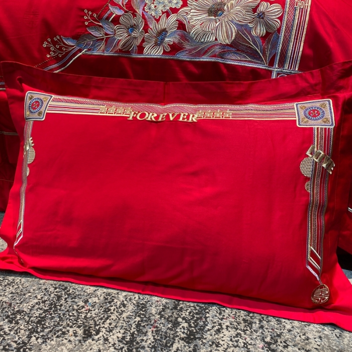 91家纺网 家纺一手货源 找家纺 爱情故事 2025新款100支婚庆四件套实拍 秘密花园