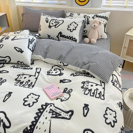 91家纺网 家纺一手货源 找家纺 （总）瑞莱 2023秋季新款13372全棉印花四件套-卡通系列