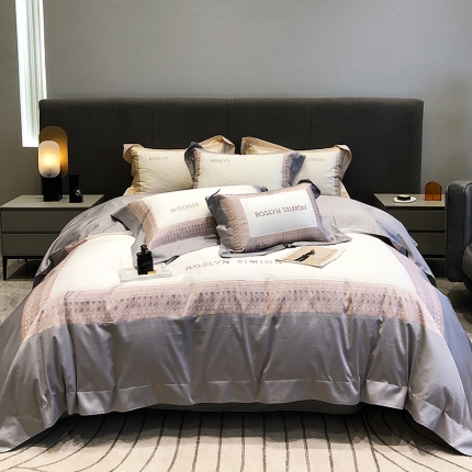 91家纺网 家纺一手货源 找家纺 黑白森林23款100支全棉四件套纯棉床上用品