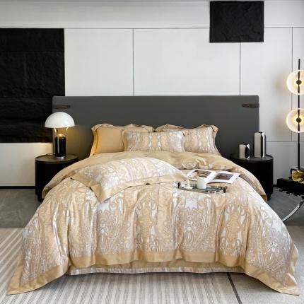 91家纺网 家纺一手货源 找家纺 栩裕纺织新款50支天丝棉数码印花系列四件套 暗香