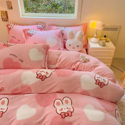 91家纺网 家纺一手货源 找家纺 （总）慕尚 2025新款高克重加厚牛奶绒印花单被套-田园花卉系列