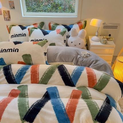 91家纺网 家纺一手货源 找家纺 （总）慕尚 2025新款高克重加厚牛奶绒印花单被套-田园花卉系列