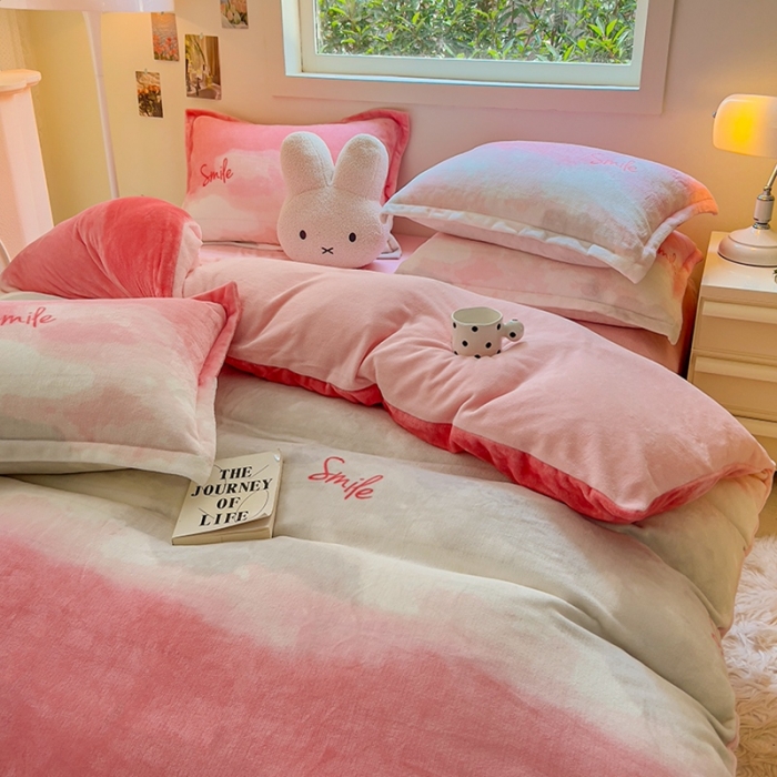 91家纺网 家纺一手货源 找家纺 慕尚 2025新款高克重加厚牛奶绒印花单被套-田园花卉系列 流年