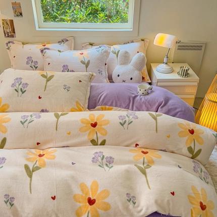 慕尚 2025新款高克重加厚牛奶绒印花单被套-田园花卉系列 依恋