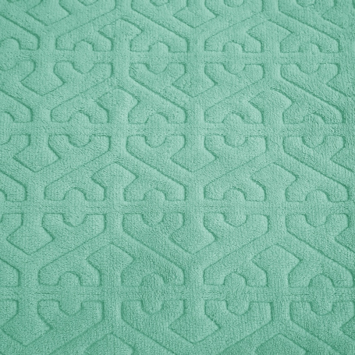 91家纺网 家纺一手货源 找家纺 2023新款纯色小花边牛奶绒床盖三件套 暖馨-浅绿