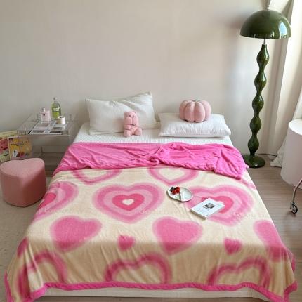 91家纺网 家纺一手货源 找家纺 柚子-2023新款舒棉绒+泰迪绒双面绒毯 丘比特