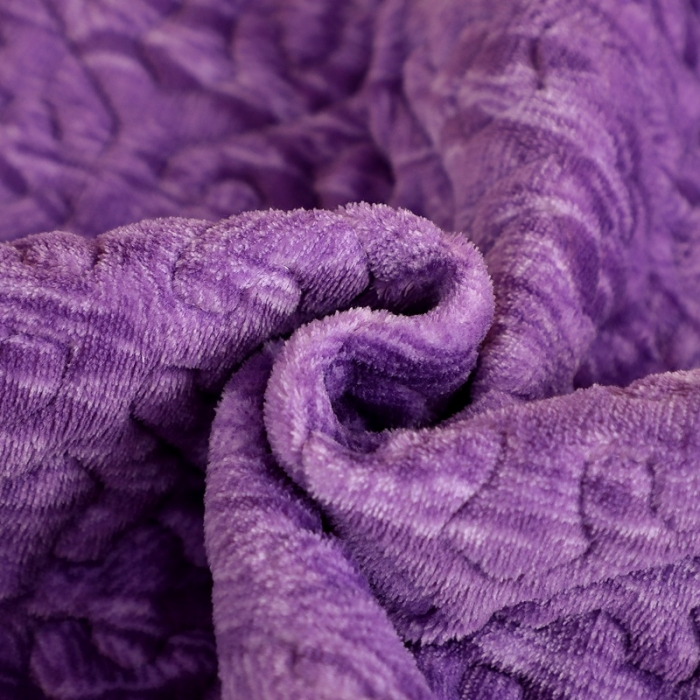 91家纺网 家纺一手货源 找家纺 2023新款水波纹色织牛奶绒床盖三件套 涟漪-罗兰紫