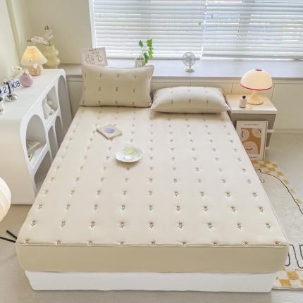 91家纺网 家纺一手货源 找家纺 （总）吉祥 2023新款水洗棉大豆刺绣床笠