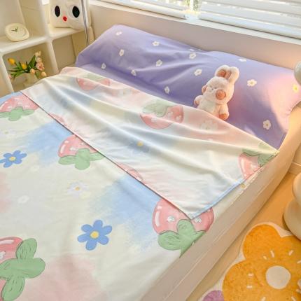 91家纺网 家纺一手货源 找家纺 柒星睡袋2023新款酒店旅行隔脏睡袋差旅神器火车卧铺隔脏被套 草莓甜心