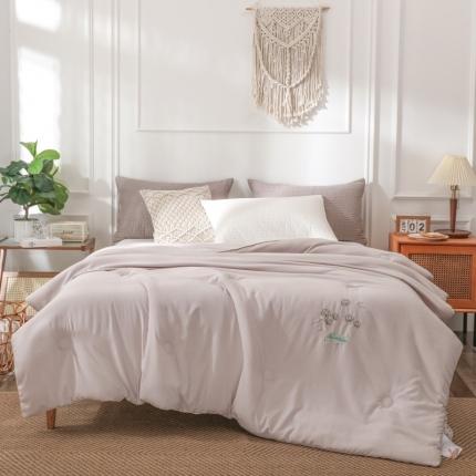 棉造家居 2023年新疆棉花被刺绣亲肤春秋冬被子 灰色