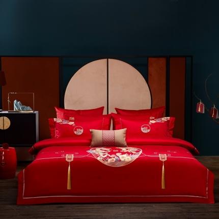 91家纺网 家纺一手货源 找家纺 （总）爱情故事 2025新款100支婚庆四件套棚拍