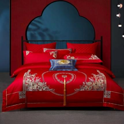 91家纺网 家纺一手货源 找家纺 （总）爱情故事 2025新款100支婚庆四件套棚拍