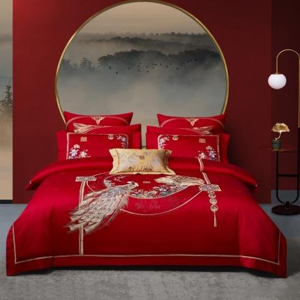 91家纺网 家纺一手货源 找家纺 （总）爱情故事 2025新款100支婚庆四件套棚拍