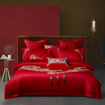 91家纺网 家纺一手货源 找家纺 （总）爱情故事 2025新款100支婚庆四件套棚拍