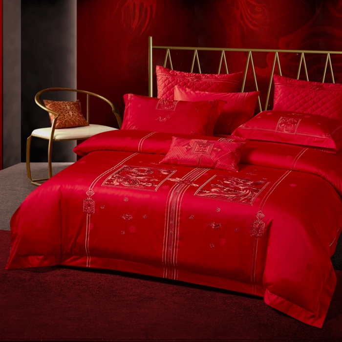 91家纺网 家纺一手货源 找家纺 （总）爱情故事 2025新款100支婚庆四件套棚拍