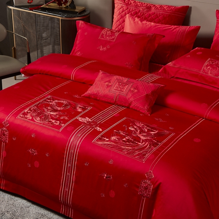 91家纺网 家纺一手货源 找家纺 （总）爱情故事 2025新款100支婚庆四件套棚拍