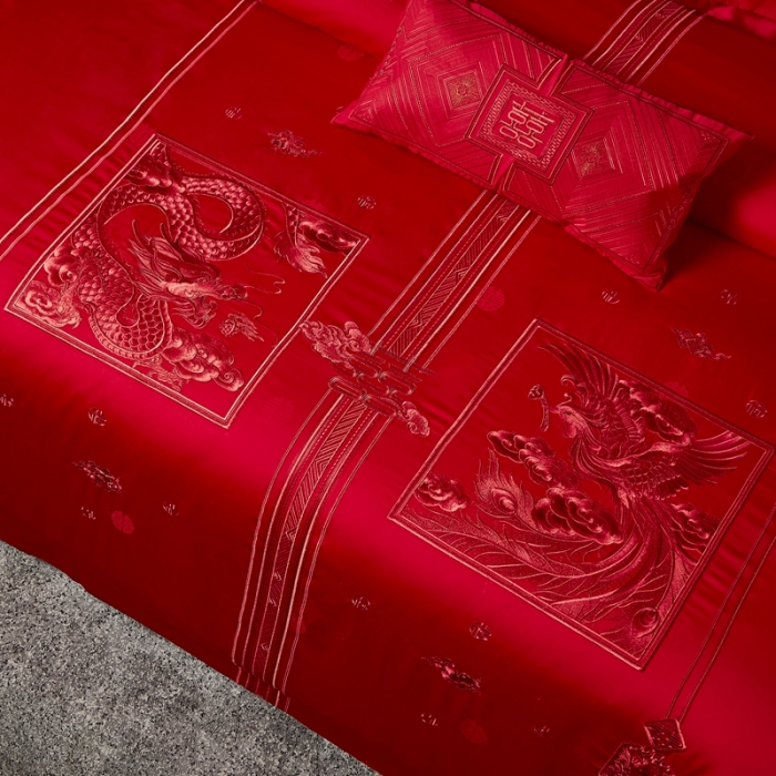 91家纺网 家纺一手货源 找家纺 （总）爱情故事 2025新款100支婚庆四件套棚拍