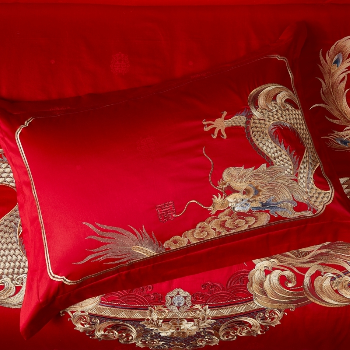 91家纺网 家纺一手货源 找家纺 爱情故事 2025新款100支婚庆四件套棚拍缔结良缘