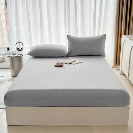 91家纺网 家纺一手货源 找家纺 （总）禧缘家纺（原梦想家） 2024新款加厚牛奶绒纯色单层床笠床单三件套