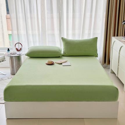 91家纺网 家纺一手货源 找家纺 （总）禧缘家纺（原梦想家） 2024新款加厚牛奶绒纯色单层床笠床单三件套