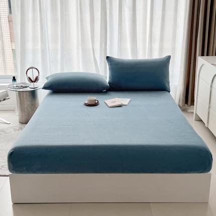 91家纺网 家纺一手货源 找家纺 （总）禧缘家纺（原梦想家） 2024新款加厚牛奶绒纯色单层床笠床单三件套