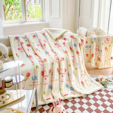 91家纺网 家纺一手货源 找家纺 总花伞家居 2023直播新款牛奶绒羊羔绒多功能复合拉链被套式毛毯