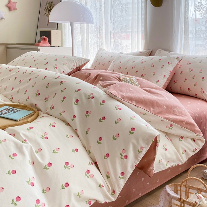 91家纺网 家纺一手货源 找家纺 宇彬家纺 2024新款13372全棉印花四件套和单被套 香季