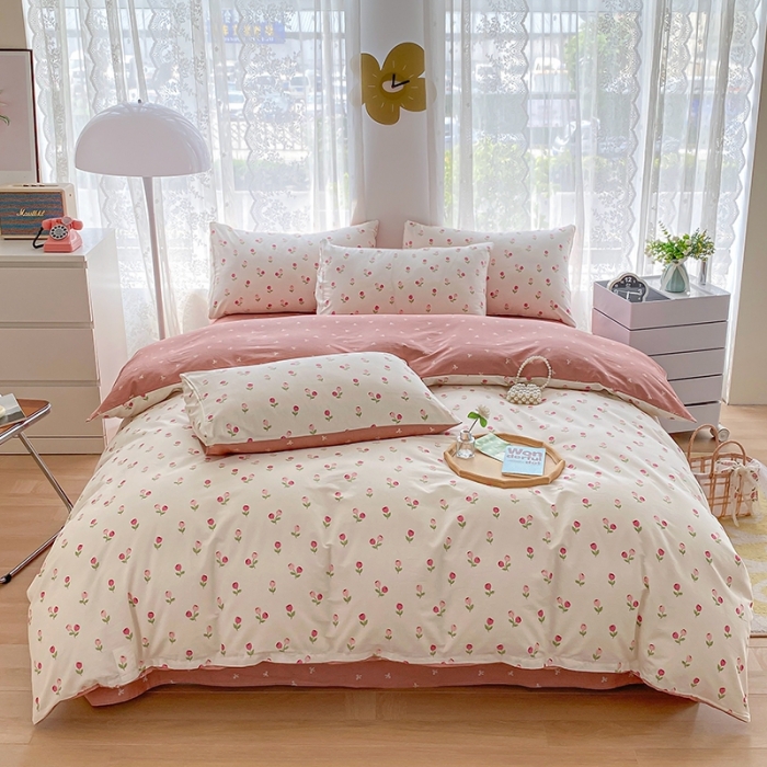 91家纺网 家纺一手货源 找家纺 宇彬家纺 2024新款13372全棉印花四件套和单被套 香季