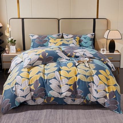 91家纺网 家纺一手货源 找家纺 (总)2024新款格林系多规格活性全棉磨毛四件套保暖加厚纯棉磨毛四件套